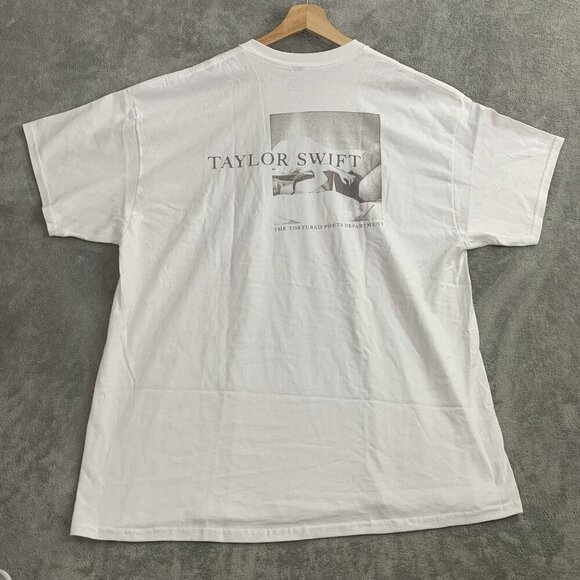 Taylor Swift Shirt Mens XXL The Tortured Poets Department White Photo Music Tee - Picture 1 of 9